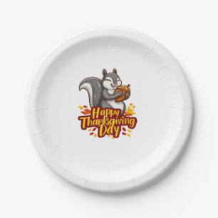Cute Happy Thanksgiving Squirrel Classic T-Shirt Paper Plate