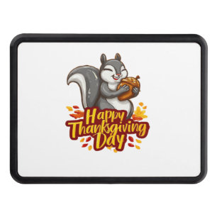 Cute Happy Thanksgiving Squirrel Classic T-Shirt Trailer Hitch Cover