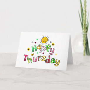 Cute Happy Thursday Week Greeting Text Expression Card