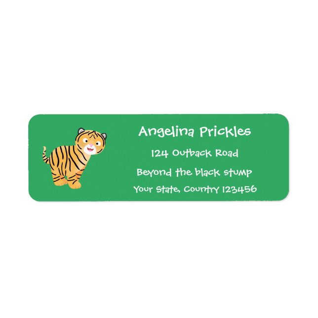 Cute  happy tiger cub cartoon (Front)