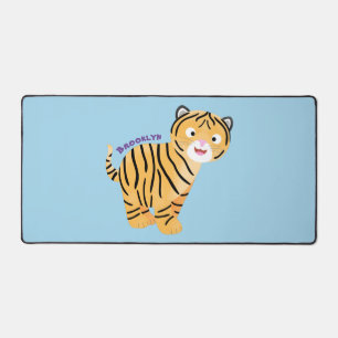 Cute happy tiger cub cartoon desk mat