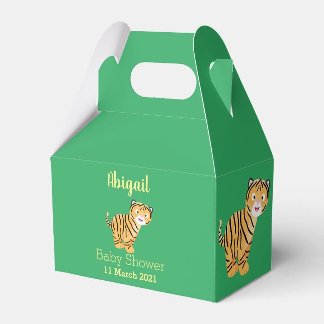 Cute  happy tiger cub cartoon favor box (Front Side)