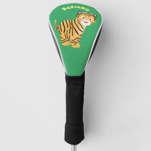 Cute happy tiger cub cartoon golf head cover