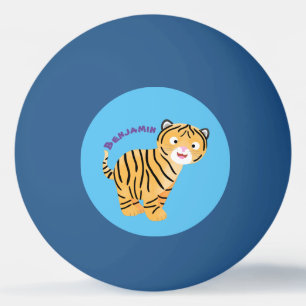 Cute  happy tiger cub cartoon ping pong ball