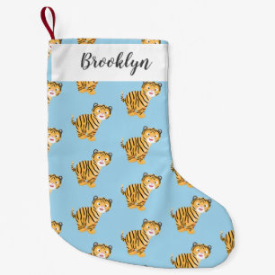 Cute happy tiger cub cartoon small christmas stocking