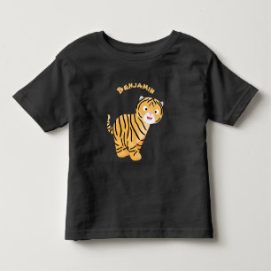 Cute  happy tiger cub cartoon toddler t-shirt