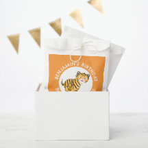 Cute happy tiger cub personalized cartoon birthday