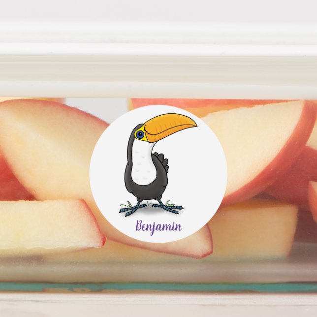 Cute happy toucan cartoon illustration (Affixed)
