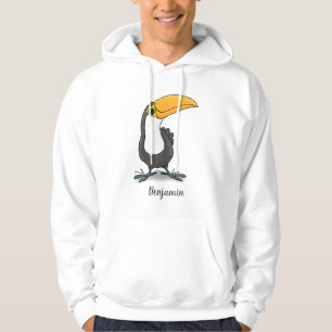 Cute happy toucan cartoon illustration hoodie