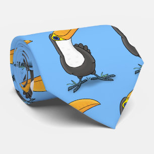 Cute happy toucan cartoon illustration tie