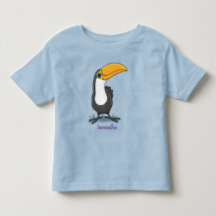 Cute happy toucan cartoon illustration toddler t-shirt
