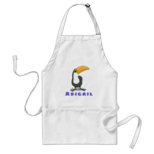 Cute happy toucan smiling exotic bird cartoon standard apron
