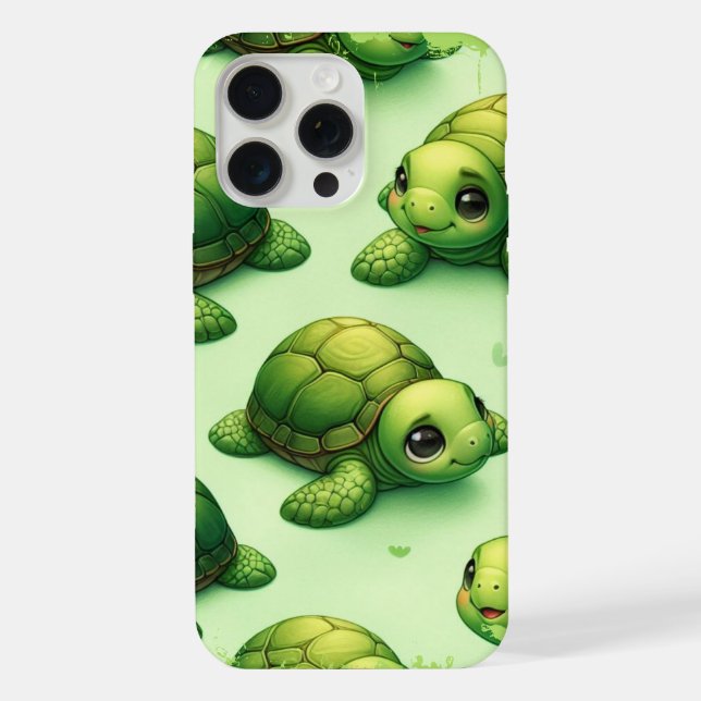 Cute Happy Turtles Pattern iPhone Case (Back)