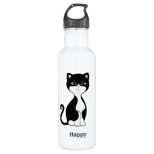 Cute Happy Tuxedo Cat 710 Ml Water Bottle