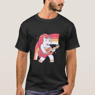 Cute Happy Unicorn Playing Guitar, Funny Gift T-Shirt