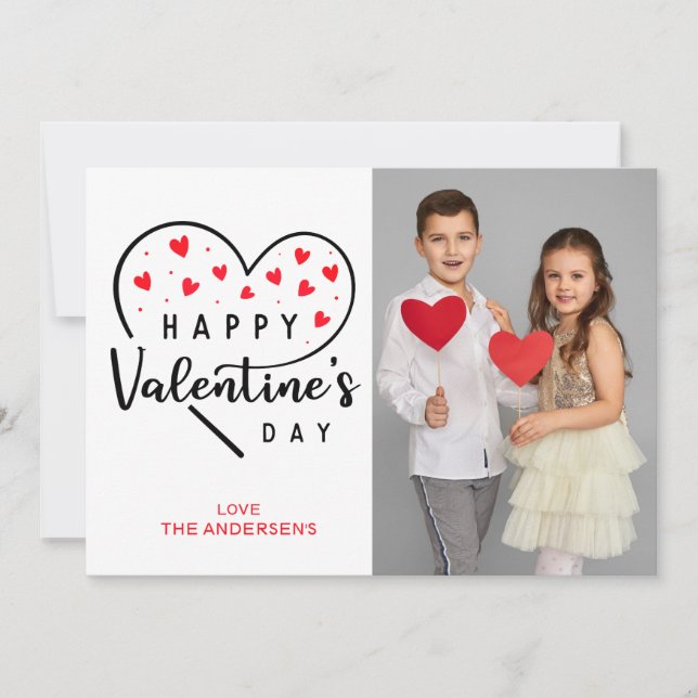 Cute Happy Valentine’s Day Heart Holiday Card (Front)