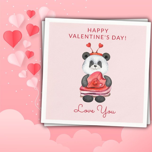 Cute Happy Valentines Day Party Napkins (Creator Uploaded)