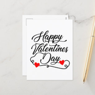 Cute Happy Valentine's Day word art  Holiday Postcard