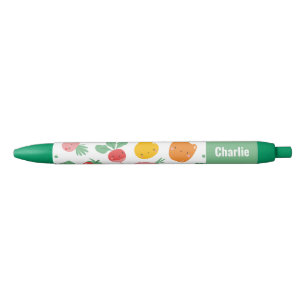 Cute happy veggies with name black ink pen