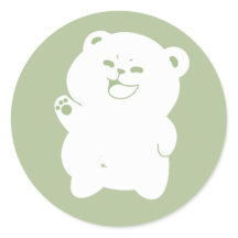 Cute Happy Waving Bear Digital Illustration