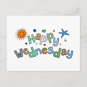 Cute Happy Wednesday Week Greeting Text Expression Postcard