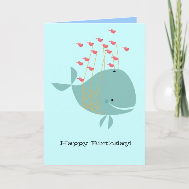 Cute Happy Whale Card (Front)