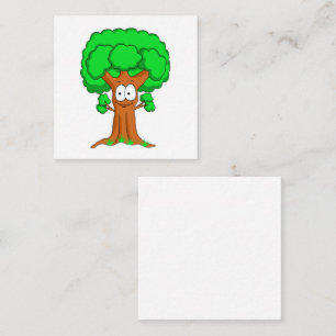 Cute Happy Whimsical Green Tree Card