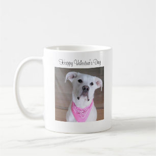 Cute Happy White Puppy Dog With Pink Scarf Pretty  Coffee Mug