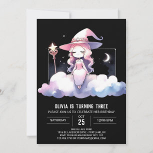 Cute Happy Wizard Birthday Invitation