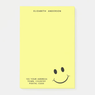 Cute Happy Yellow Face Personalized Address Post-it Notes