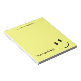 Cute Happy Yellow Face Personalized Notepad