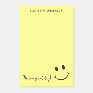 Cute Happy Yellow Face Personalized Post-it Notes