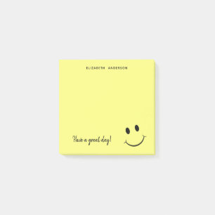Cute Happy Yellow Face Personalized   Small Post-it Notes
