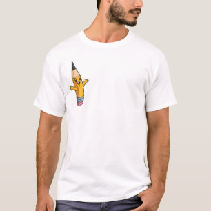 Cute Happy Yellow Pencil Character with Open Arms  T-Shirt
