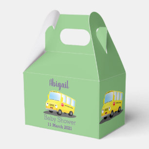 Cute happy yellow school bus cartoon favor box