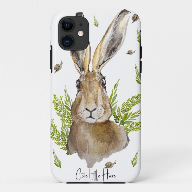 Cute hare with a background of apples and mushroom Case-Mate iPhone case (Back)