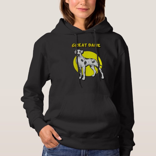 Cute Harlequin Great Dane Hoodie (Front)