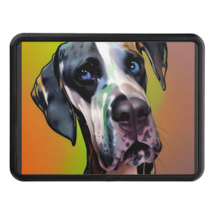  Cute Harlequin Great Dane  Trailer Hitch Cover