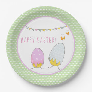 Cute Hatched Chicks - Happy Easter Paper Plate