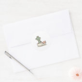 cute hatching baby alligator classic round sticker (Envelope)