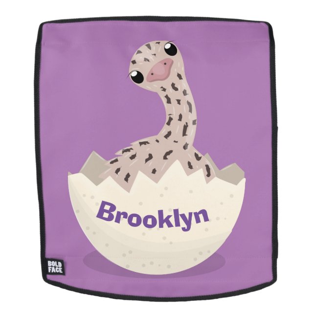 Cute hatching baby ostrich cartoon illustration backpack (Removable Face)