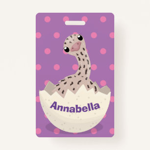 Cute hatching baby ostrich cartoon illustration badge