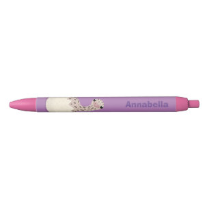 Cute hatching baby ostrich cartoon illustration black ink pen