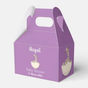 Cute hatching baby ostrich cartoon illustration favor box