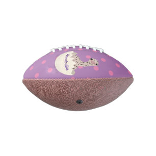 Cute hatching baby ostrich cartoon illustration football