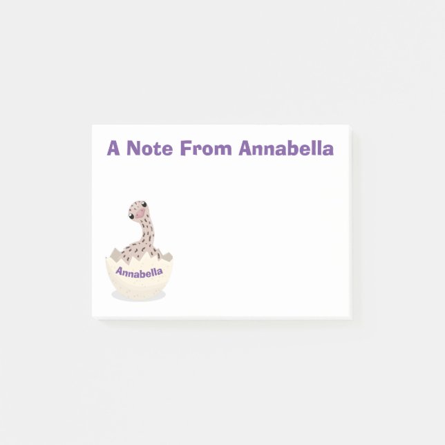 Cute hatching baby ostrich cartoon illustration post-it notes (Front)