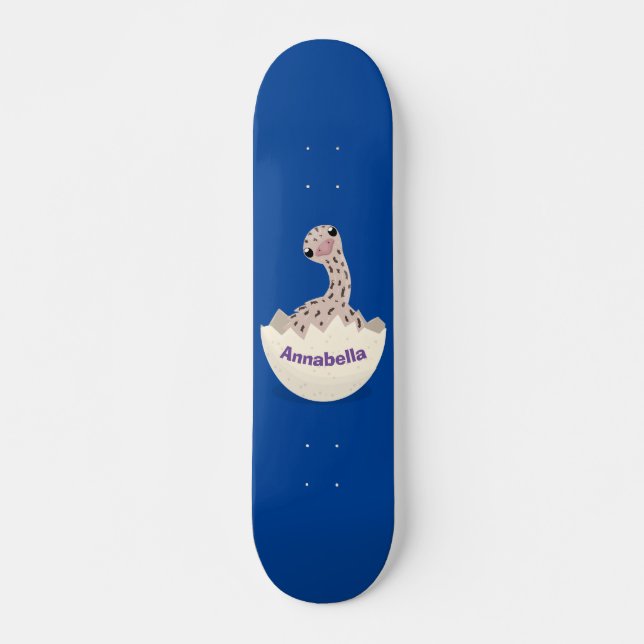 Cute hatching baby ostrich cartoon illustration skateboard (Front)