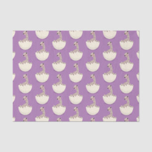 Cute hatching baby ostrich cartoon illustration tissue paper