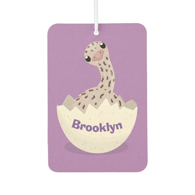 Cute hatching baby ostrich illustration air freshener (Front)