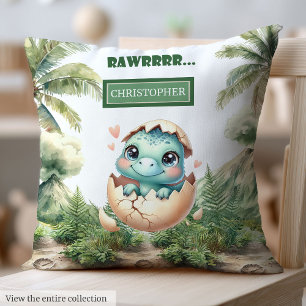 Cute Hatching Bientôt Baby Dinosaur Coussin d'aqua